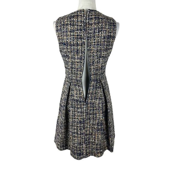 Gal Meets Glam Tinsley Metallic Tweed Dress Sleeveless Fit Flare Academia Size 2 - Picture 7 of 9
